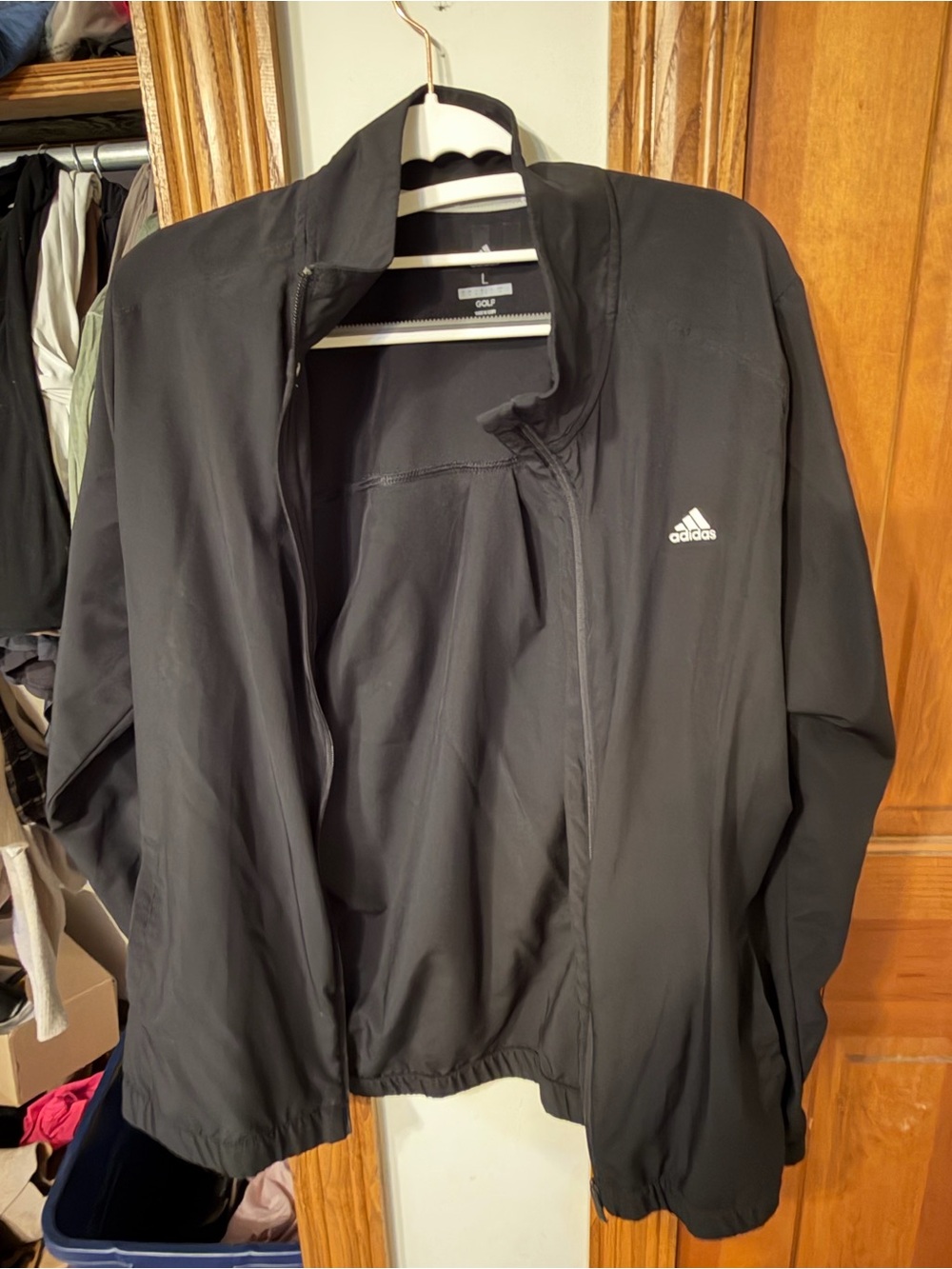 adidas Black womens golf Jacket with Logo